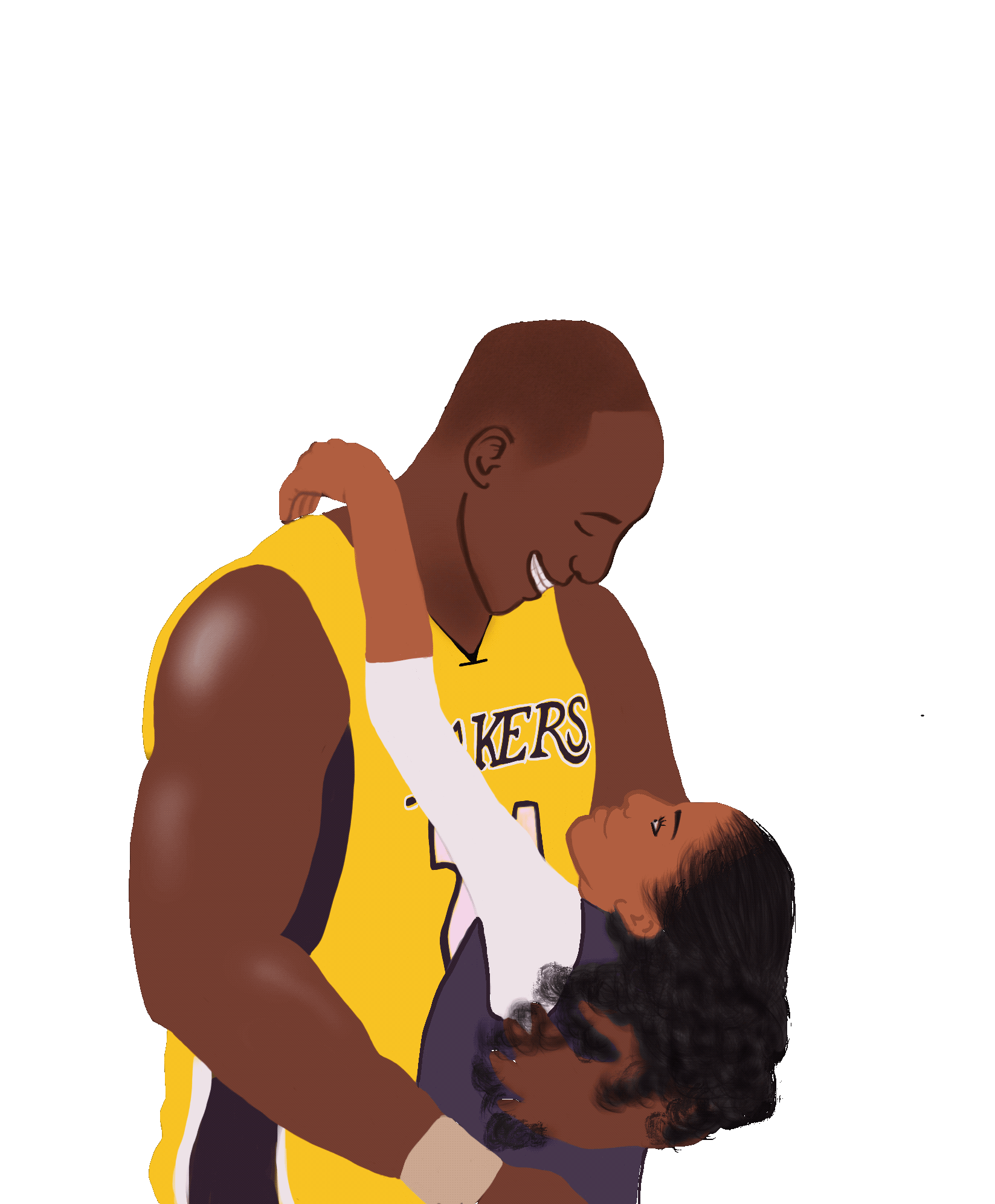 Kobe and Gigi Bryant with hearts