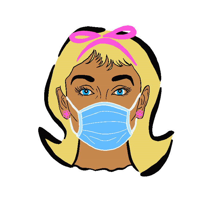 Quarantine Girl with a mask