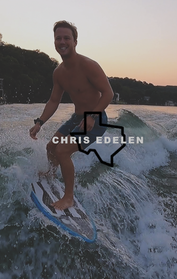 Chris wake surfing